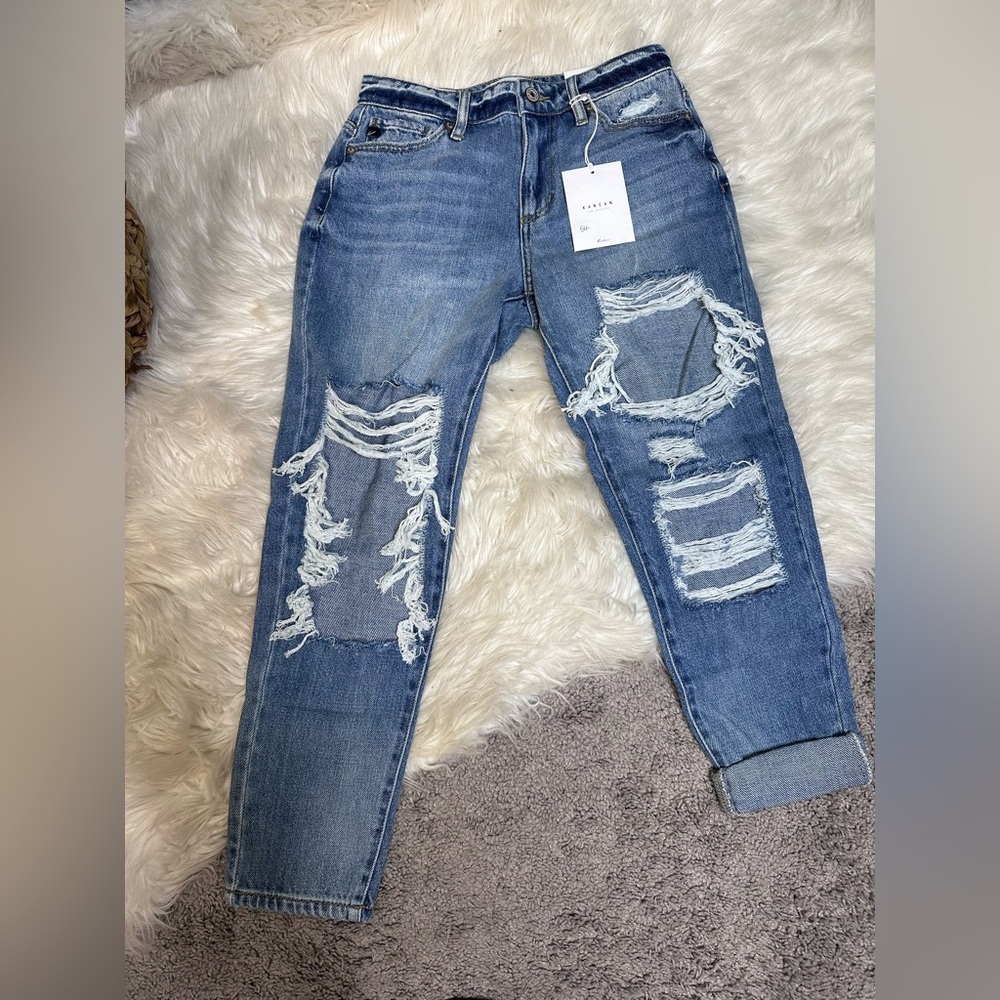 KanCan Blue relaxed fit‎ Distressed Jeans nwt